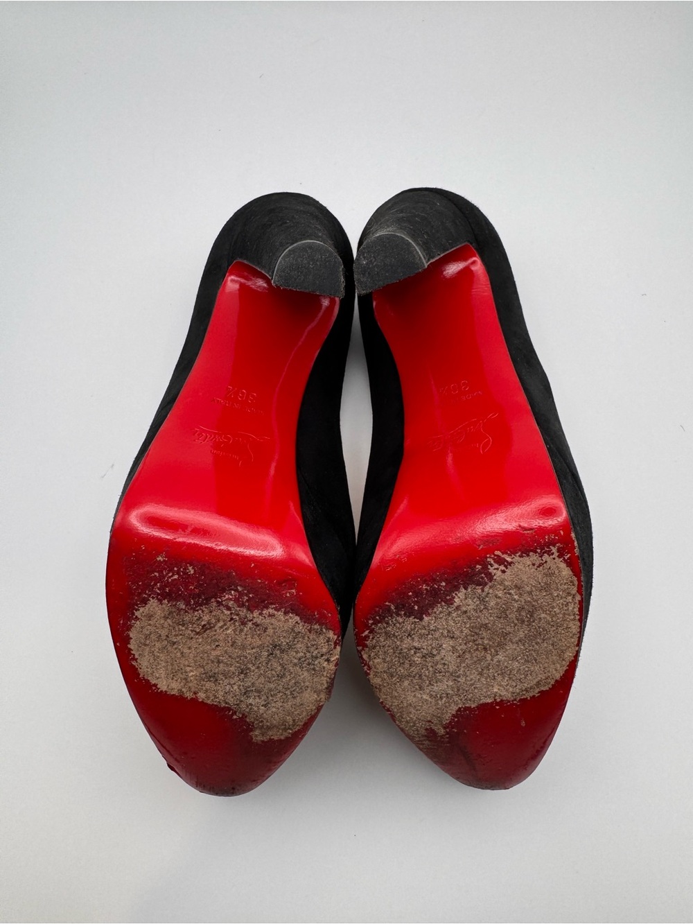 Christian Louboutin Bibi 140 Black Suede Platform Pumps EU 36.5 - Picture 7 of 7